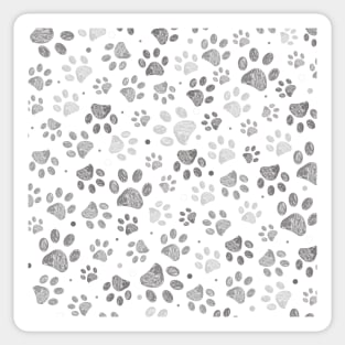 Doodle grey paw prints seamless Sticker